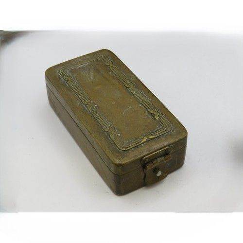 Vintage Brass (Possibly Military) Snuff / Tobacco Box : 8cm x 4cm 