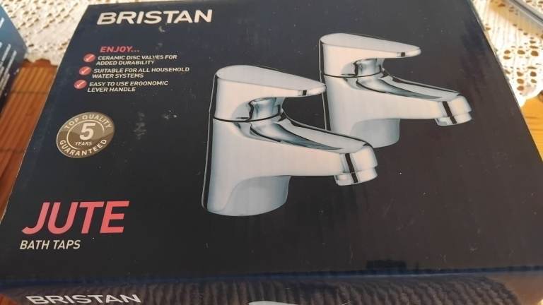   BATH TAPS BRISTAN JUTE HEAVY DUTY NEW IN BOX 