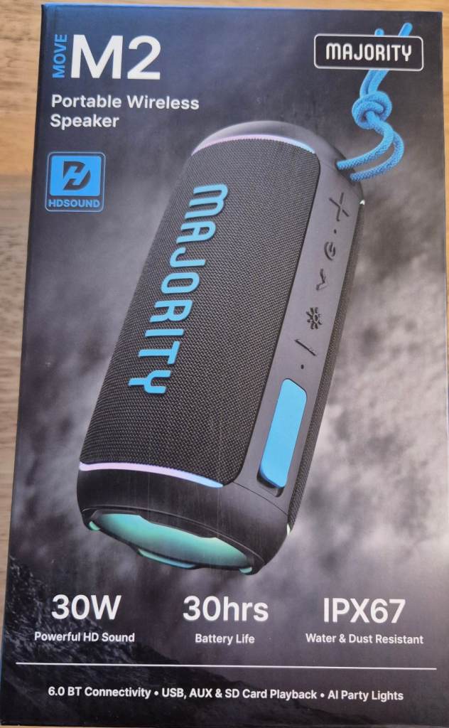 Majority MOVE M2 Portable Wireless Speaker – Brand New