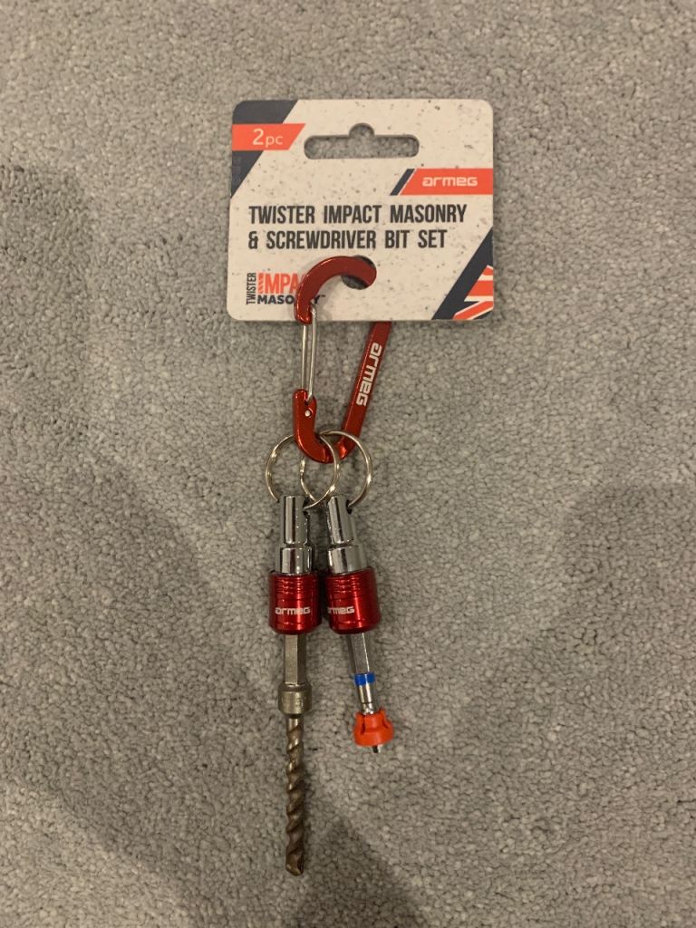 Armeg TIM2PK 2 Piece Impact Screwdriver & Drill Bit Holder Loop & Belt Carabiner