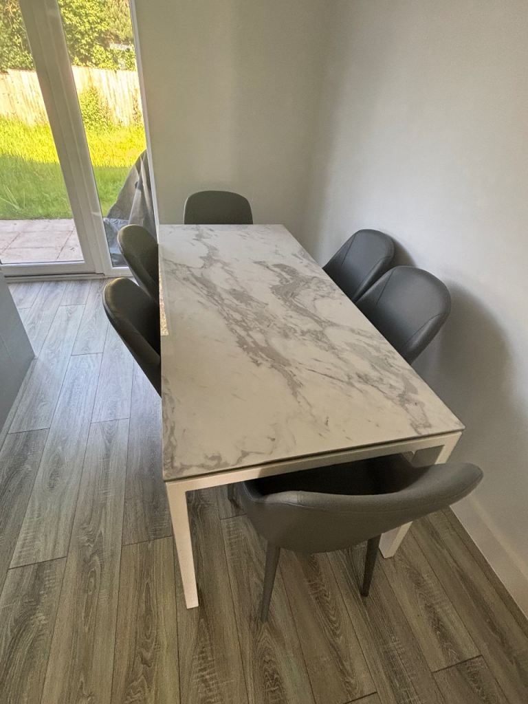 Marble glazed kitchen table 