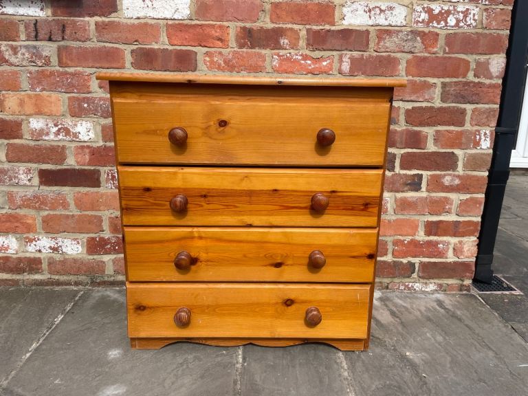 Solid Pine Chest of Drawers - Good Condition 