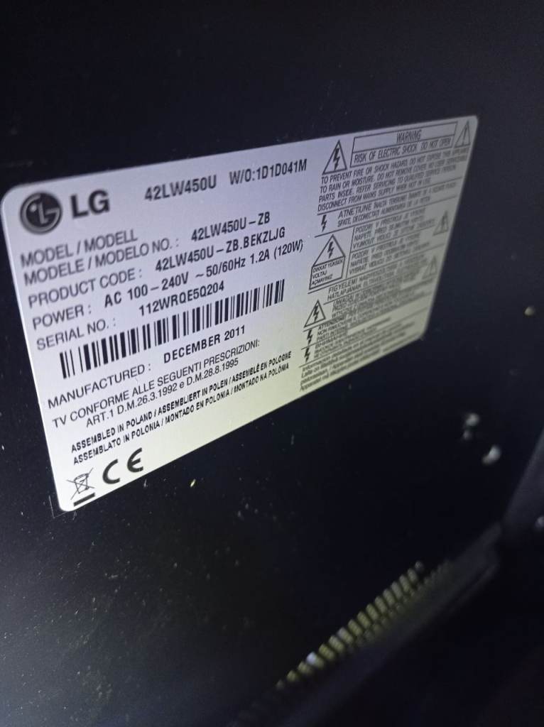 42LW450 LG led 3d full 1080p tv dual play gaming
