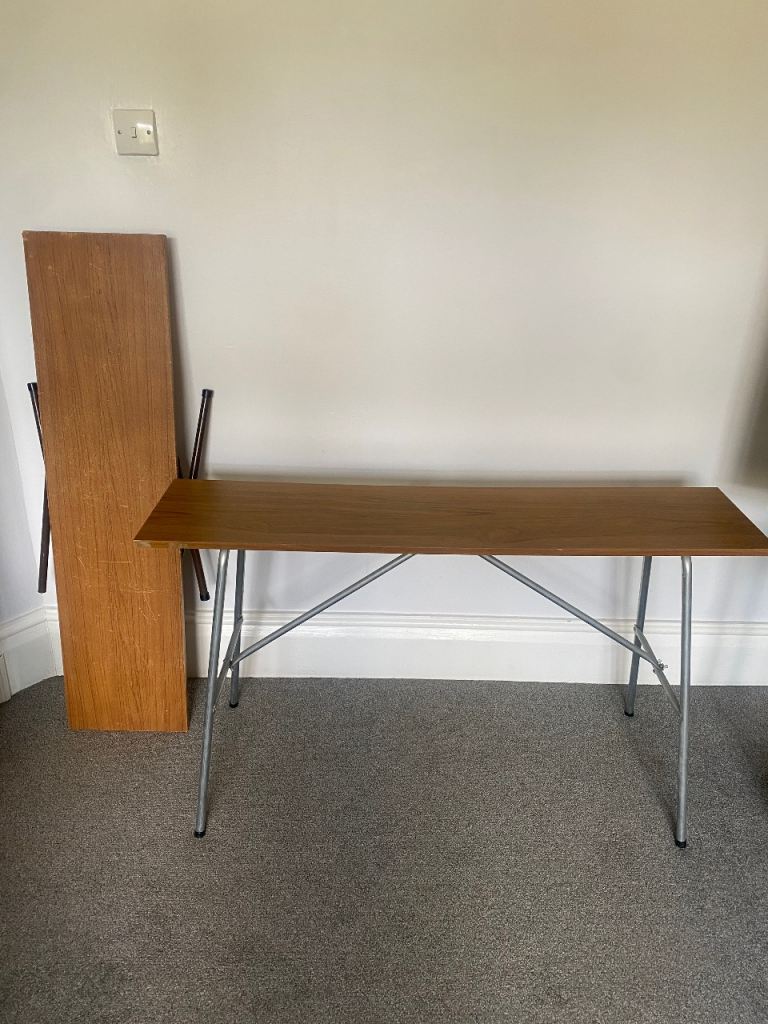 Knitting machine table. Wooden Folding Table with Metal legs
