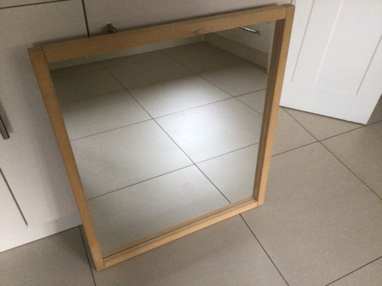 Mirror with wooden frame, excellent condition, 70mm x 80mm