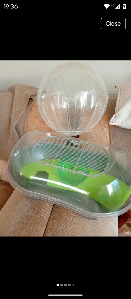 Hamster cage and extra large ball