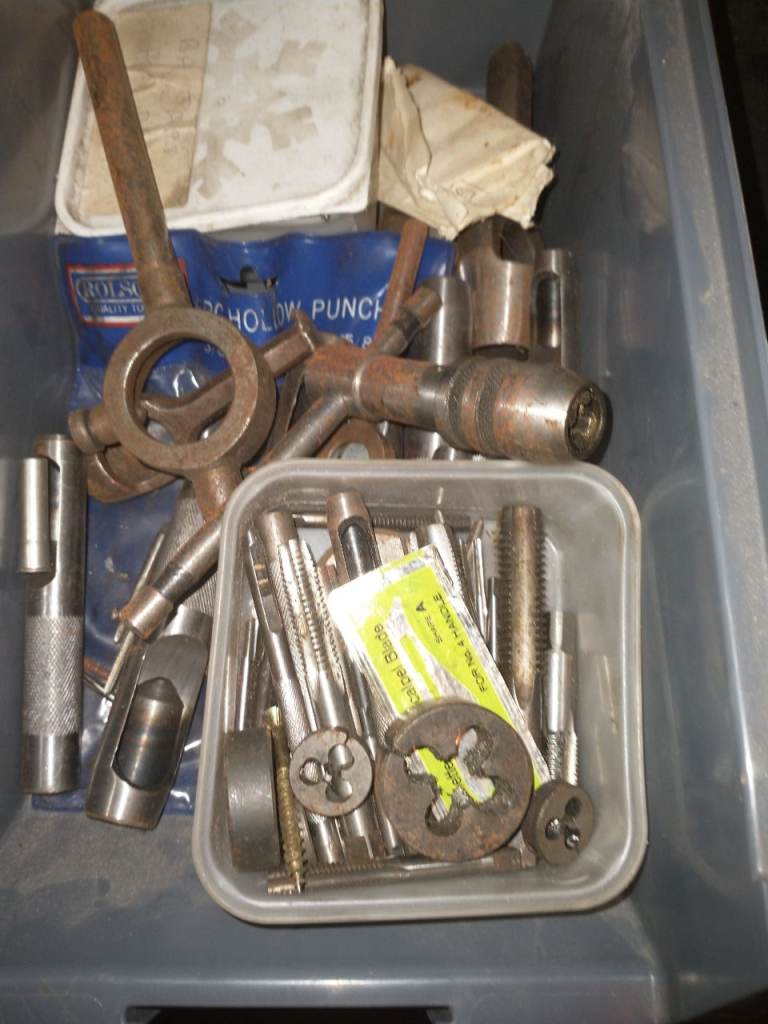 Various boxes of hand tools and battery tools