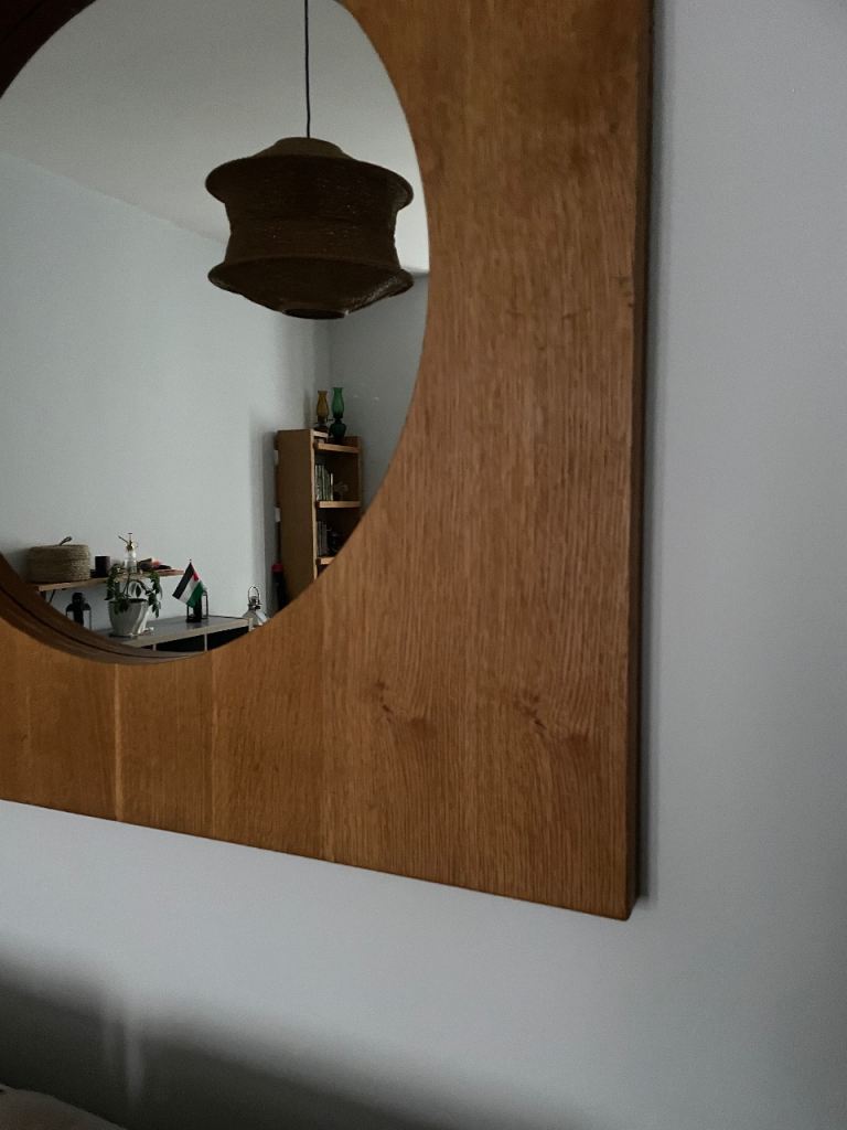 Very Large Modern Wood Veneer Framed Wall Mirror. Very Stylish. Luxury ...