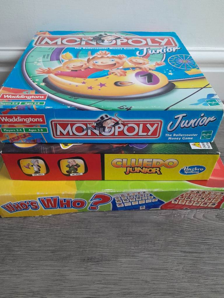 Board games x3 Half term entertainment Junior Monopoly, Junior Cluedo, Guess who