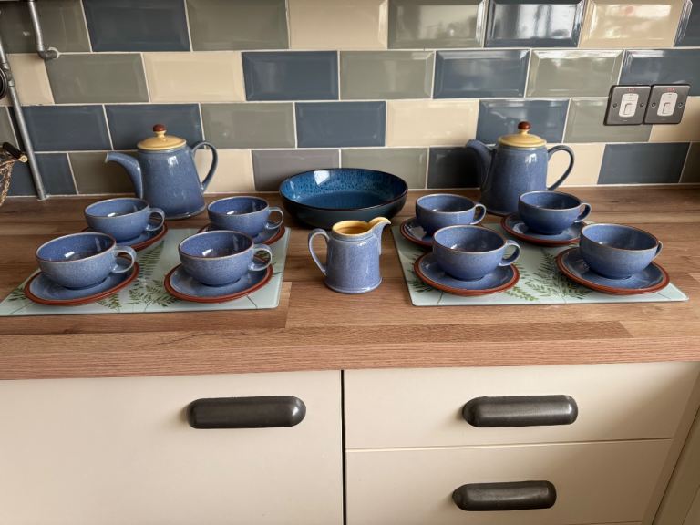 Absolutely stunning Denby New tea-set. comes with antique Dinner service four plates,