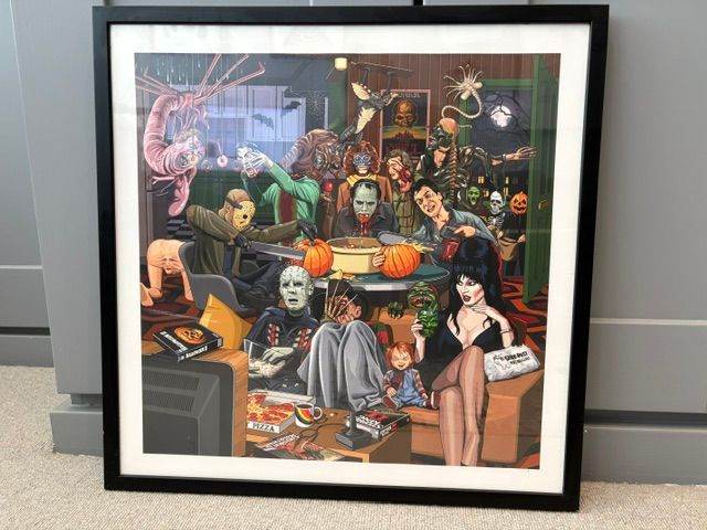 Halloween, 80s movie, film inspired horror framed art print by artist Jim'll Paint It