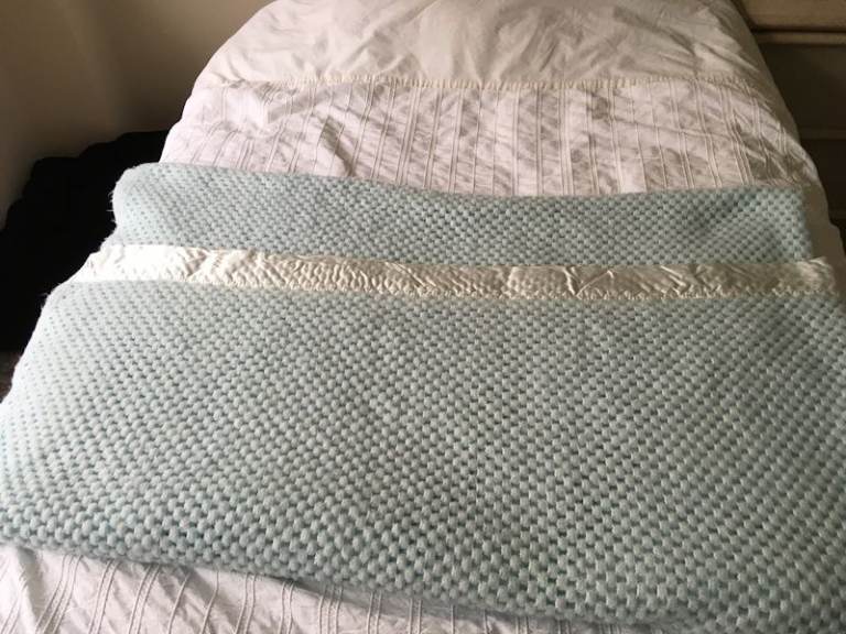 Vintage Light Blue Cellular Blanket