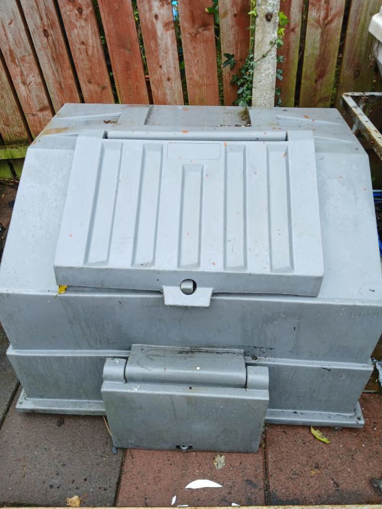 Grey Plastic Coal Bunker with Lids – Fair Used Condition