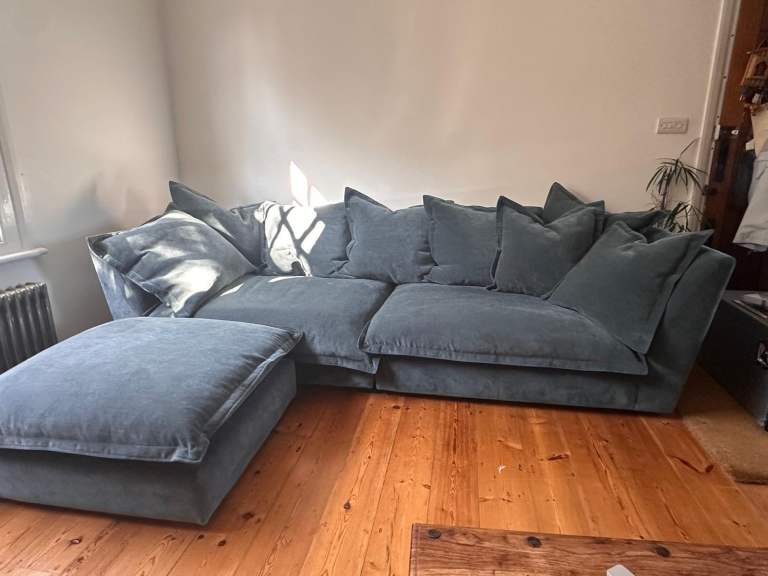 Large Sofa + Footstool - Great Condition!