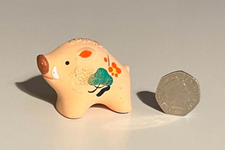 image for Vintage Japanese Boar Charm  - bravery - honesty - trust - Gift