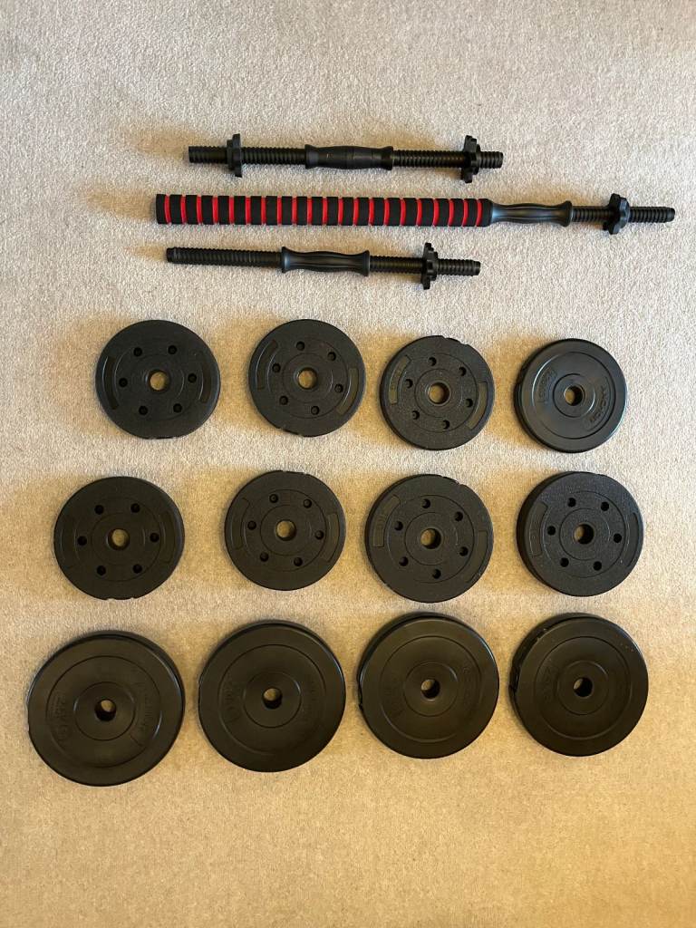 Weights , bars and squat rack