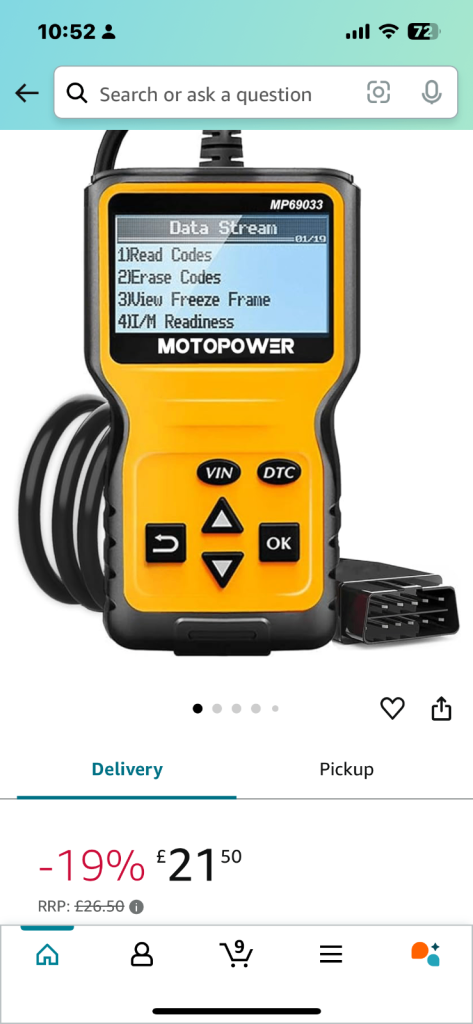 Motor power car scanner 
