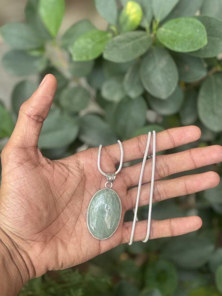 Green Aventurine Pendant with Chain – Lab Certified Natural Healing Crystal Necklace