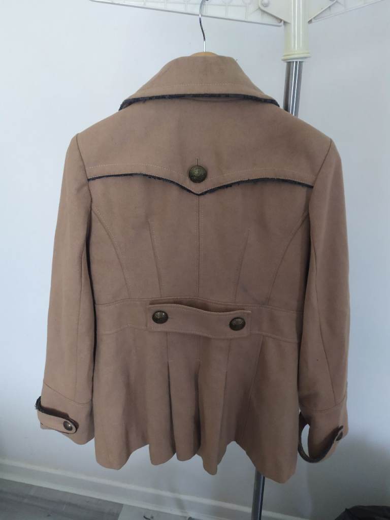 Ladies coat Miss Sixty M60 Gray Wool Blend Car Pea Coat size L