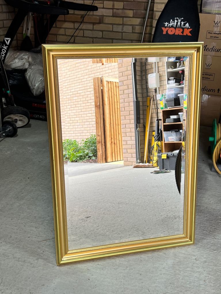 Large gold framed mirror 70cm x 100cm