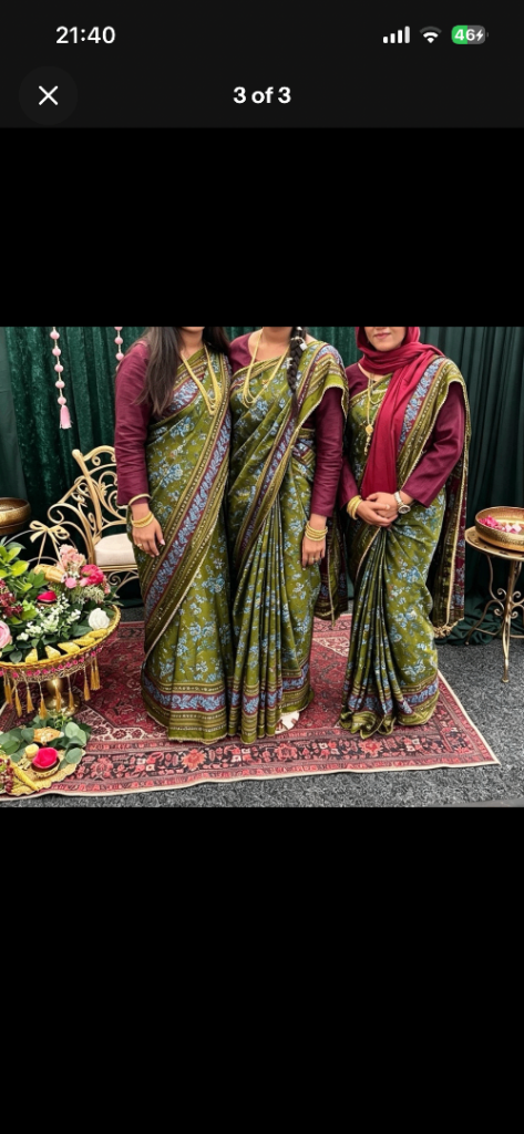 Traditional Green Saree with Maroon Blouse – As Good As New 3 sarees 