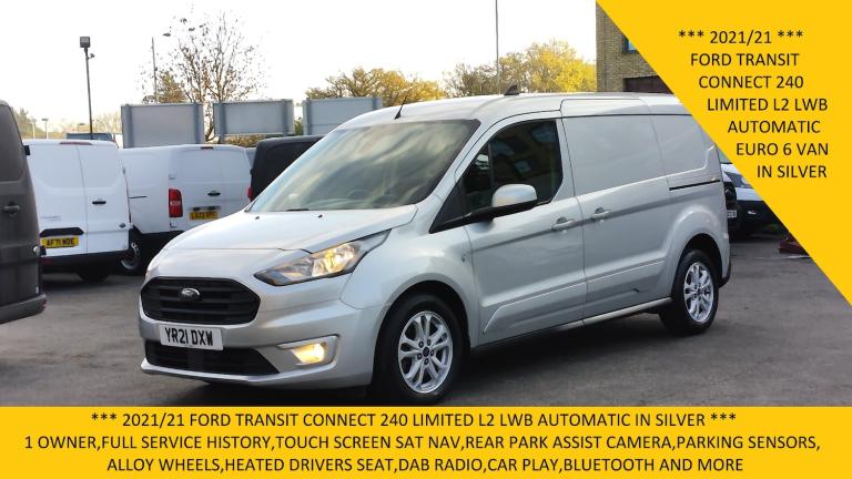 2021 Ford Transit Connect 240 LIMITED L2 LWB AUTOMATIC IN SILVER,SAT NAV,AIR CONDITIONING,PARK AS...