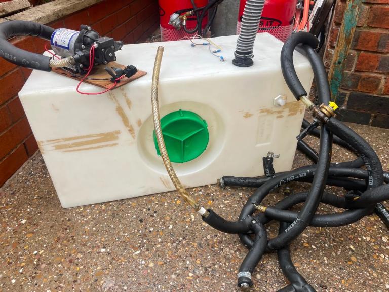 100L Campervan Fresh Water Tank Kit - Shurflo 12V Pump, Truma Valve & Fill Hatch