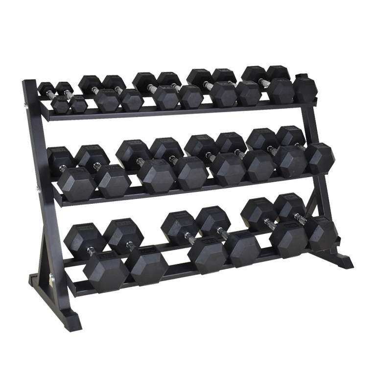 £2/KG Rubber Hex Dumbbells 2.5kg–50kg Pairs & Sets | Brand New | Weights Gym