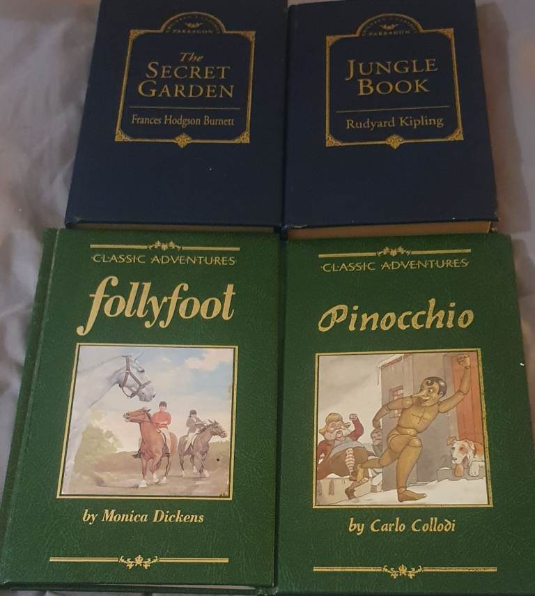 Classic Adventures Book Set – The Secret Garden, Jungle Book, Follyfoot, Pinocchio