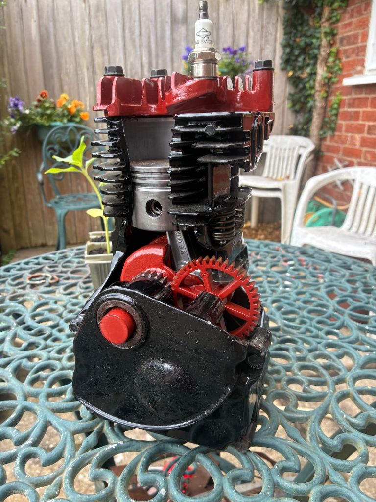 Sectioned Side Valve Piston Engine with Turning Handle for Tuition or Fun
