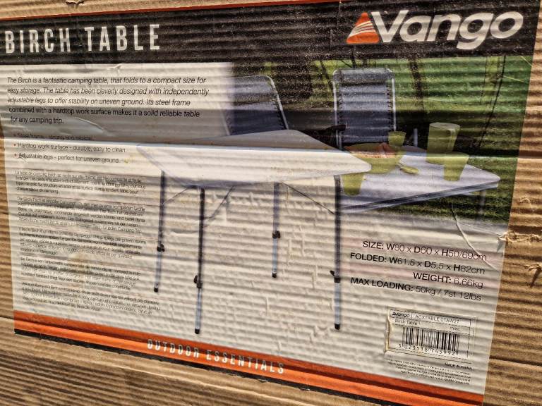 Vango adjustable table 