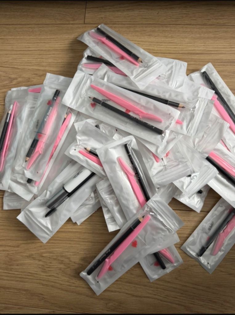 New Pink Eyebrow Pencils & Razors - Unopened Packs