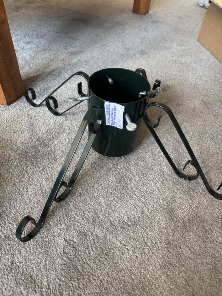 Steel Christmas Tree Stand - Green, Good Condition