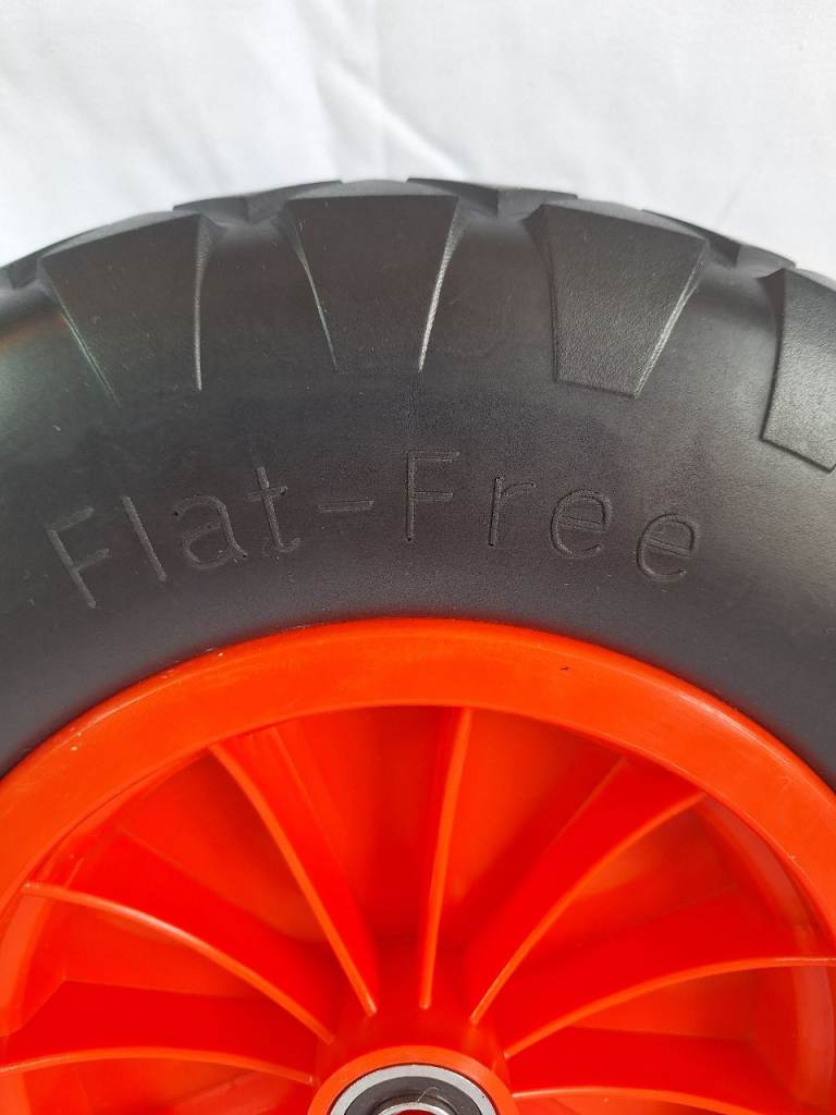 Heavy-Duty Wheelbarrow/Cart Wheel 38cm 8cm Thick Flat Free Ball Bearing