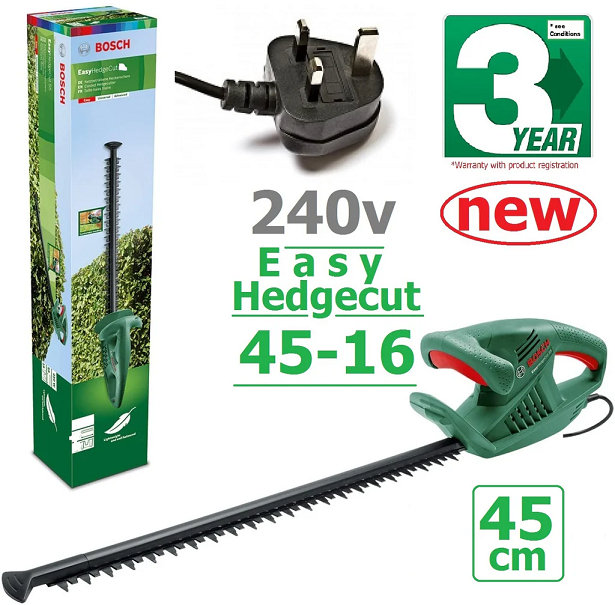 Bosch EasyHedgeCut 45-16 Electric Hedge Cutter Garden Trimmer 45cm Blade