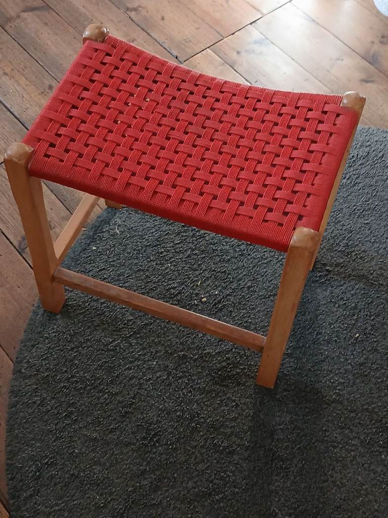 Red stool.