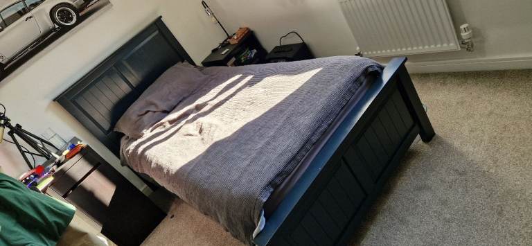 DREAMS Single Bed Frame. Graphite Grey, Solid Wood