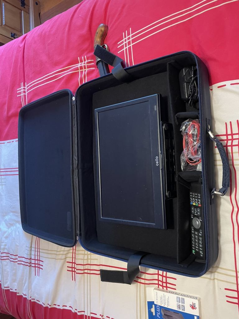 Cello , boat , camper/caravan 16 inch tv  and protective case 