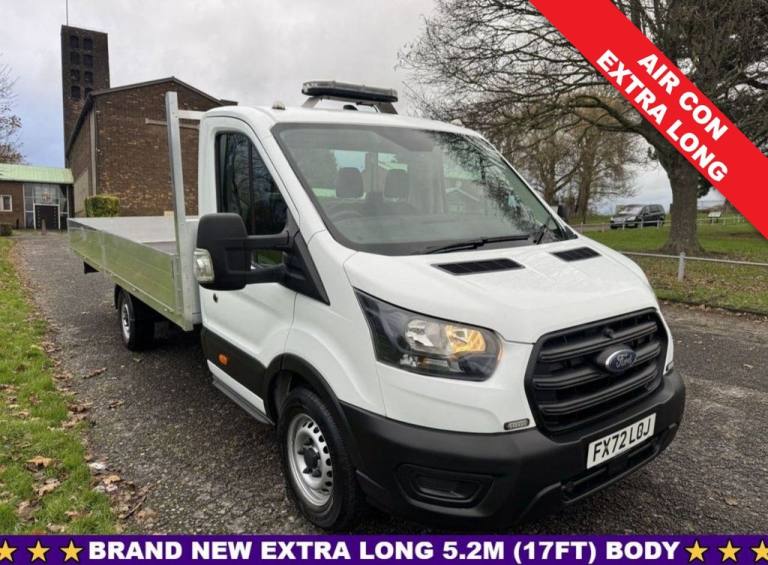 2022 Ford Transit 2.0 350 130ps 3.5t. XLWB 17ft (5.2m) Dropside, Air Con, Eu 6,  DROPSIDE Diesel ...