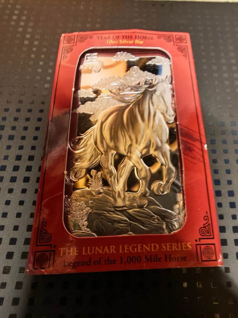 PAMP Lunar Legend Series 10oz Fine Silver Bar - Year of the Horse