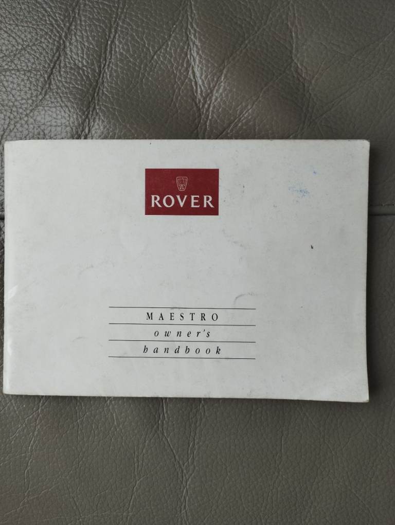 Maestro Rover Owners Handbook 1992 