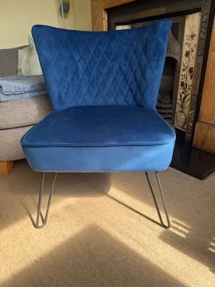 Blue Velvet Accent Chair