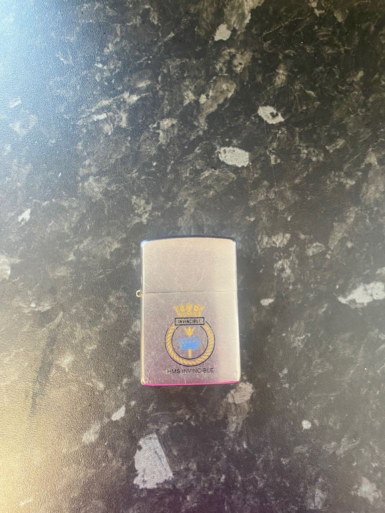 Zippo Lighter HMS Invincible – Good Condition