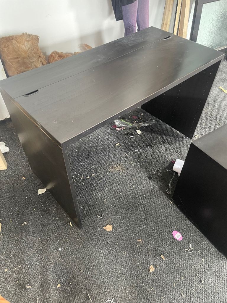 Brown black Wooden Office Desk 120 x 74 x 60 cm