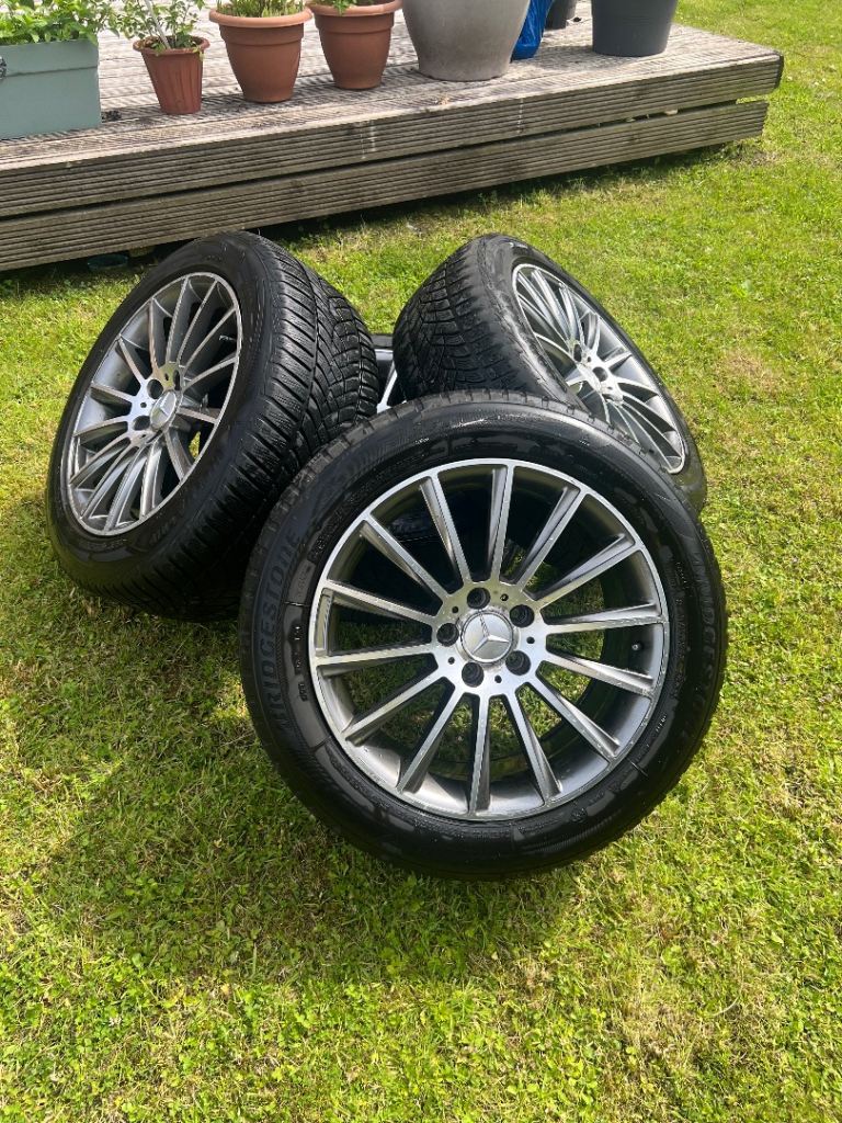 Mercedes-Benz 18” Diamond Cut Turbine Style Alloys - 245/50 R18 Winter Tyres with Genuine TPMS