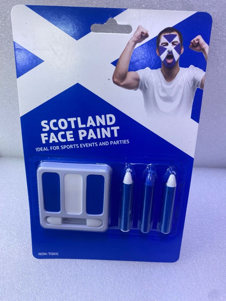 New Scotland Face Paint Kit - Ideal for Sports & Parties