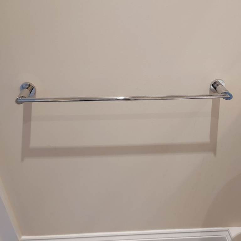 Chrome Towel Rail & Toilet Holder