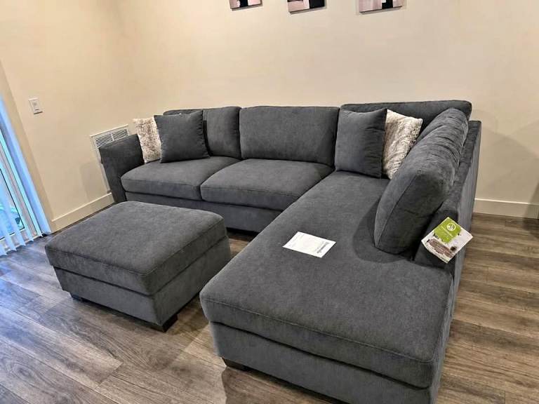 DYLAN 3+2 SOFA SET IN GREY/BEIGE - DYLAN SOFA - FREE DELIVERY + COD