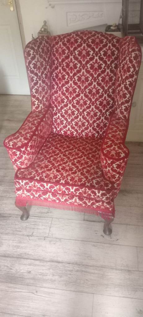 Damask velvet wingback georgian style