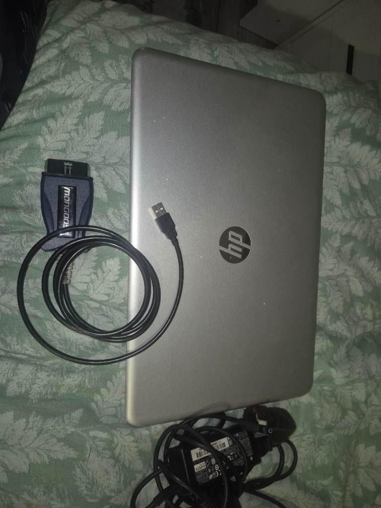 Volvo diagnostic laptop and cable